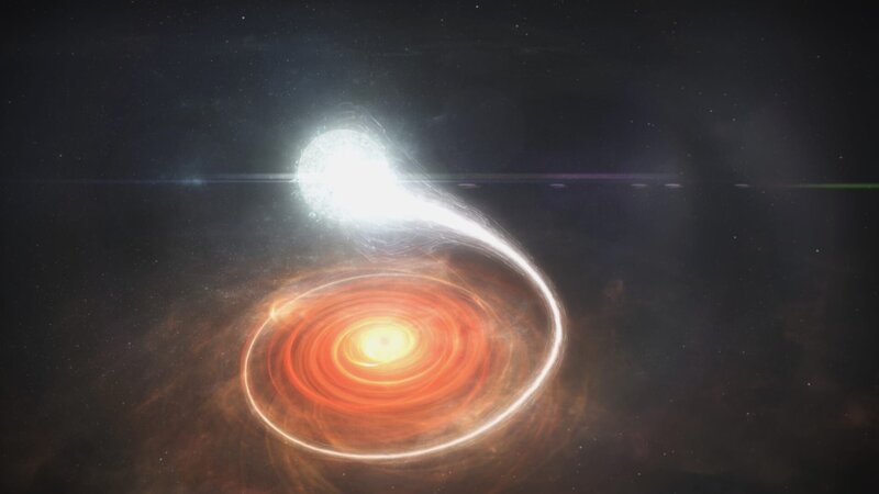 Schwarze Löcher brechen die Regeln der Physik und bilden merkwürdige Einschnitte in Raum und Zeit. – Bild: Warner Bros. Discovery