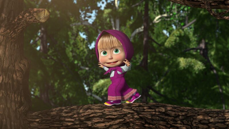 Mascha steht auf einem Ast und erzählt eine Geschichte. – Bild: KiKA/​Animaccord LTD