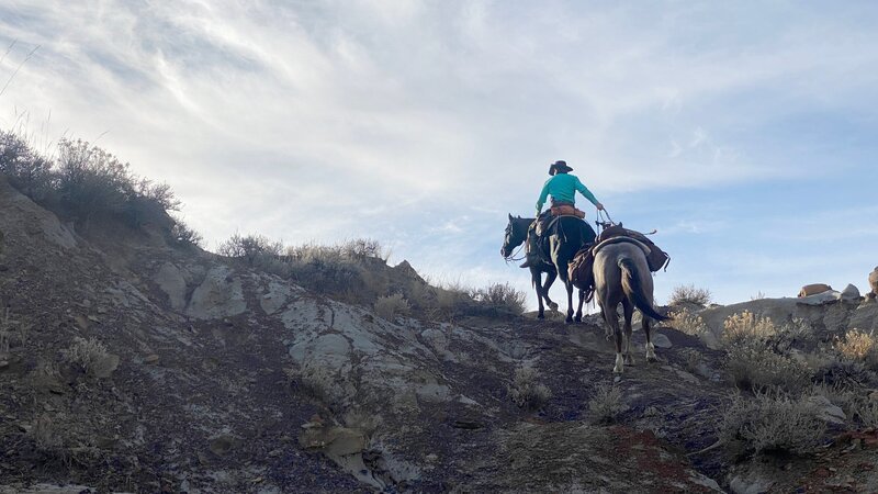Clayton Phipps taking the horse up the rocking land. – Bild: Discovery Communications, LLC