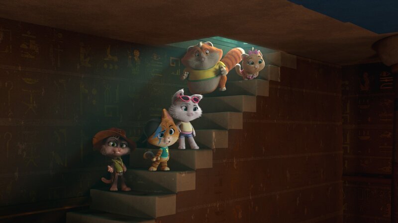 Die Buffycats suchen nach dem Schatz von Tutenchamun. Um an diesen zu gelangen, müssen sie drei Gegenstände finden. – Bild: SUPER RTL