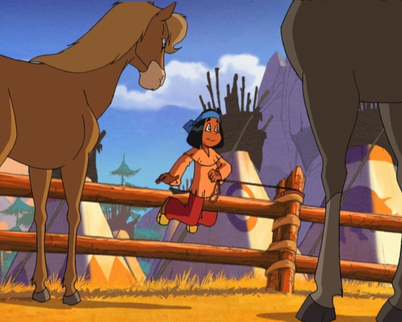 Yakari übt Reiten – Bild: KI.KA/​Storimages