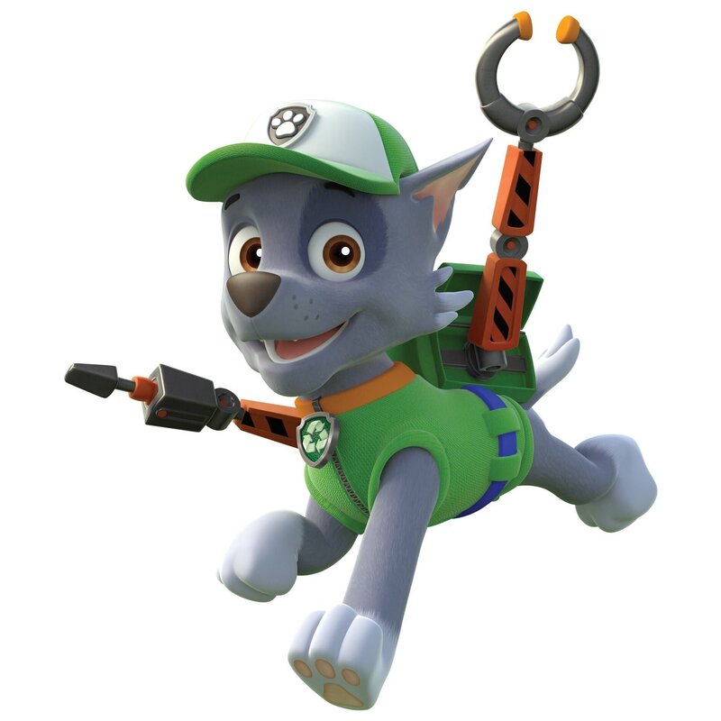 Mischlingswelpe Rocky ist der Handwerker der Paw Patrol. In seinem Rucksack hat er nicht nur allerhand nützliche Werkzeuge verstaut, sondern auch viele Ideen, wie man gebrauchte Gegenstände wiederverwenden kann. – Bild: Spin Master PAW Productio