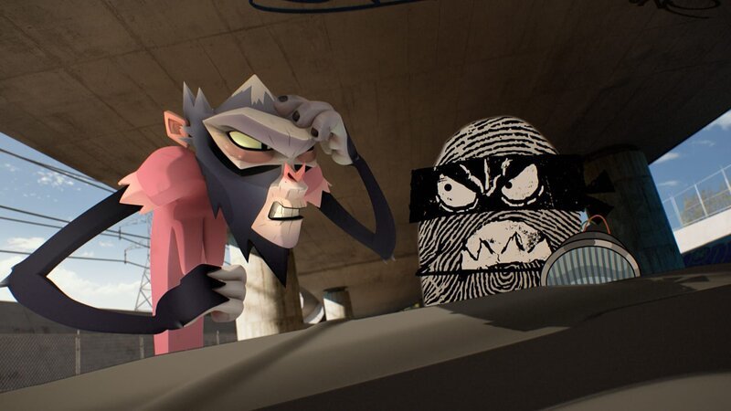 v.li.: Miss Simian, Sal Left Thumb – Bild: The Hanna-Barbera Studios Europe, WarnerMedia Kids and Family’s flagship television animation studio