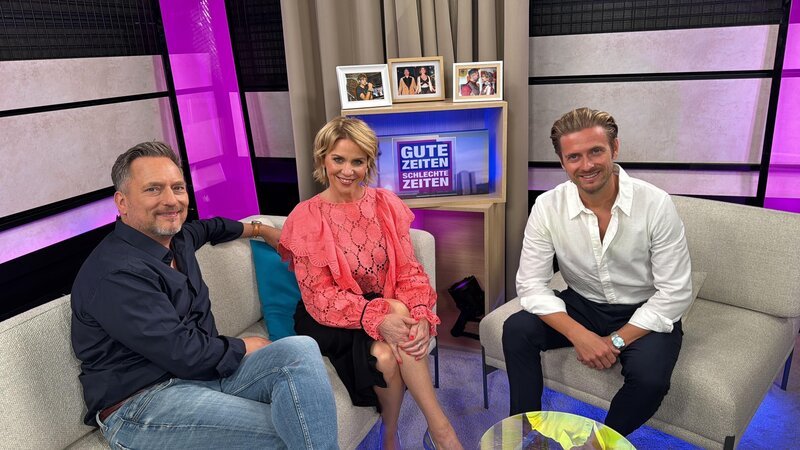 GZSZ-Highlights und Überraschungen mit Lars Pape (l.), Gisa Zach & Jörn Schlönvoigt – Bild: RTL /​ Stephanie Heuser