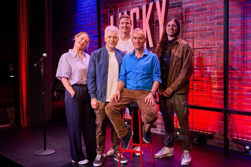 Von links: Kristina  Bogansky, Michael Mittermeier, Hauke van Göns, Johann König und Kai Borsutzky. – Bild: Martina Bogdahn /​ yo man ! media productions GmbH