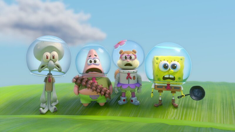 v.li.: Squidward, Patrick, Sandy, SpongeBob – Bild: Paramount+ /​ Nickelodeon
