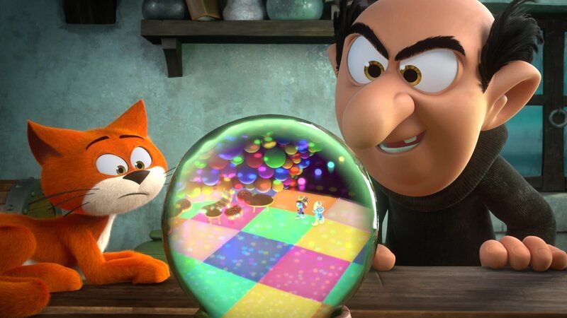 Gargamel freut sich, dass sein böser Plan aufgeht und die Schlümpfe in den Tanzpalast und damit in die Falle gehen. – Bild: KiKA/​Peyo Productions, Dupuis Édition & Audiovisuell