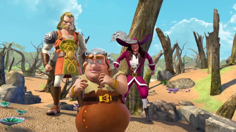 Captain Hook, Smee und Asbjörn sind gemeinsam auf Schatzsuche. – Bild: ZDF und DQ Entertainment