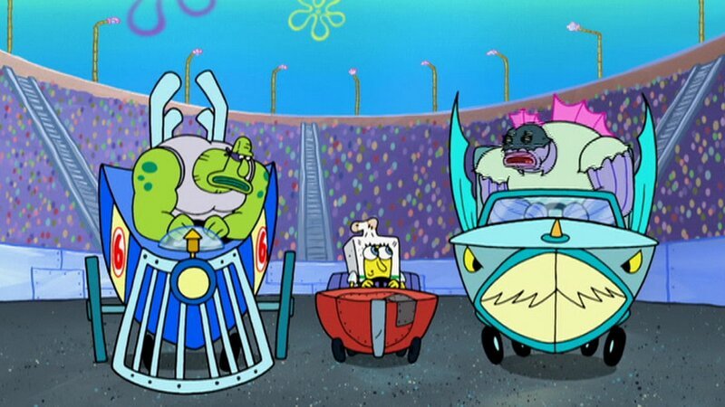 L-R: Blowtorch, SpongeBob, The Kruncher – Bild: ViacomCBS