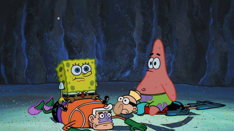 L-R: SpongeBob, Mermaid Man, Barnacle Boy, Patrick – Bild: ViacomCBS