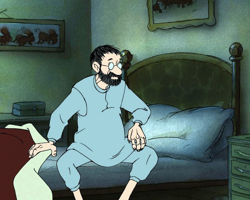 Pettersson geht nachts aus dem Bett. Ob der Fuchs wieder um den Hühnerstall schleicht? – Bild: ZDF/​TV Loonland