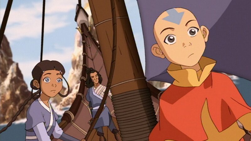 L-R: Katara, Bato, Aang – Bild: Nicktoons