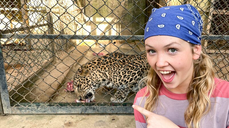 Im Biologischen Park von Bangalore besucht Nina die Krankenstation für Wildtiere. Hier werden verwaiste Leoparden versorgt. Weiteres Bildmaterial finden Sie unter www.br-foto.de. – Bild: BR/​Text und Bild Medienproduktion GmbH & Co. KG/​Marcella Müller