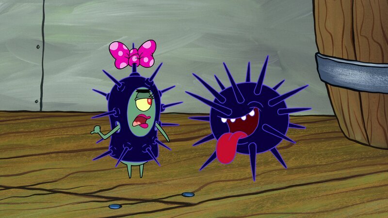 L-R: Plankton, sea urchin – Bild: ViacomCBS
