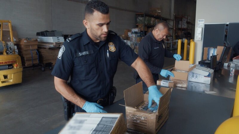 Tägliches Versteckspiel: Auch im Frachtbereich des Newark Liberty International Airport suchen die Zollbeamten nach geschmuggelten Drogen. – Bild: WeltN24 GmbH