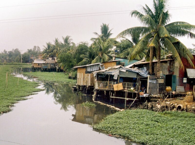 Siedlung im Mekongdelta bei My Tko (WILDES VIETNAM TEIL 1). – Bild: MDR/​Koschewski