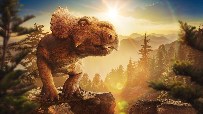 Im Norden Kanadas stieß ein Forschungsteam auf eine der spektakulärsten paläontologischen Entdeckungen der vergangenen Jahrzehnte: die Überreste einer gewaltigen Herde von Pachyrhinosauriern. Unter den Fossilien sind auch die Überreste vieler Jungtiere, wie der Held des Films Albie. – Bild: ZDF