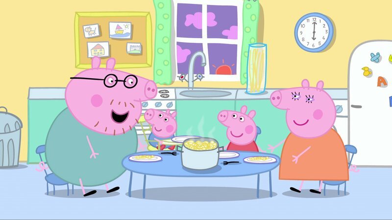 L-R: Daddy Pig, George Pig, Peppa Pig, Mummy pig – Bild: Paramount
