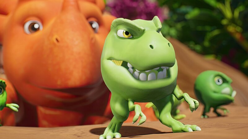 Mama Erbse ist entschlossen, die feststeckende Ginger zu beschützen. – Bild: ZDF und Cheeky Little Media