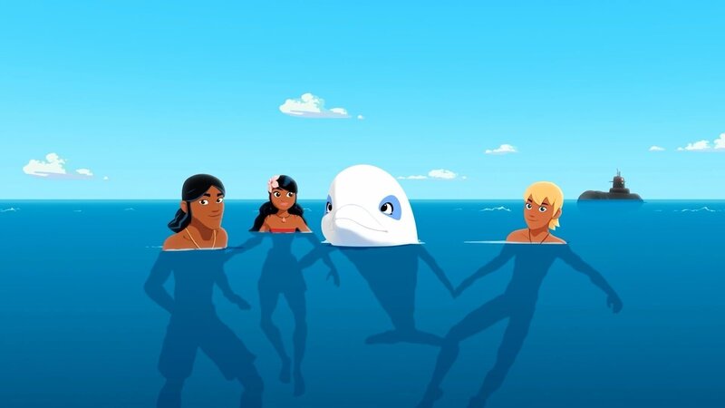 Auru, Timeti, Zoom und Yann sind auf der Suche nach Werner, der ein wertvolles Messgerät gestohlen hat und nun illegale und umweltschädliche Grabungen am Meeresboden vornehmen will. – Bild: Media Valley/​Marzipan Films /​ ZDF