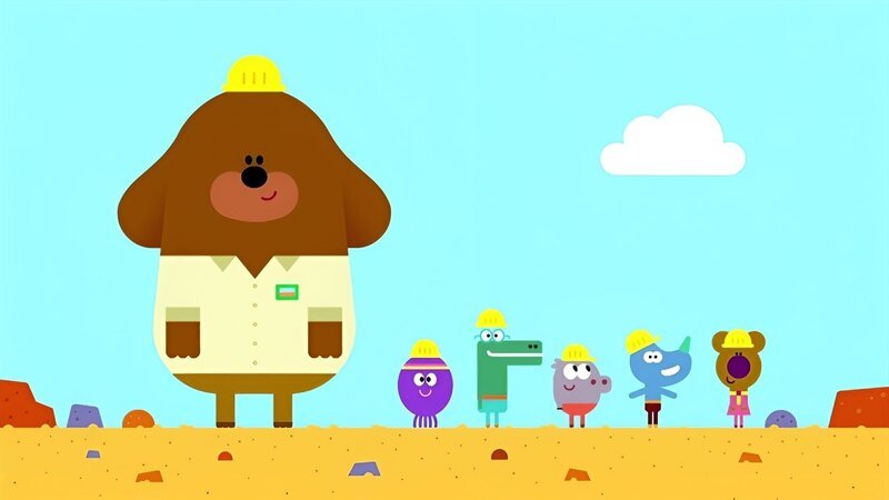 Duggee und die Quirlies wollen eine Brücke bauen. – Bild: WDR/​BBC Studios/​Studio AKA