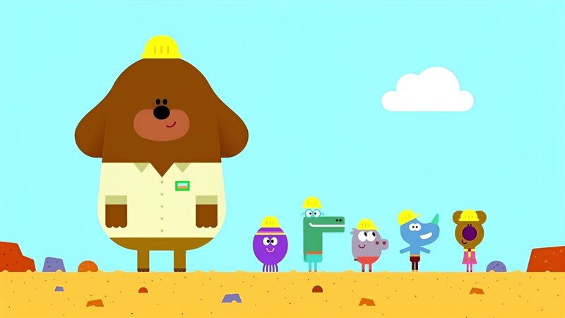 Duggee und die Quirlies wollen eine Brücke bauen. – Bild: WDR/​BBC Studios/​Studio AKA
