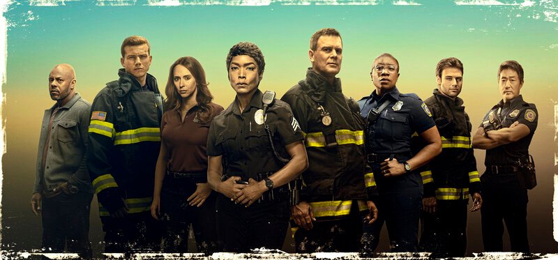 Pictured (L-R): Rockmond Dunbar, Oliver Stark, Jennifer Love Hewitt, Angela Bassett, Peter Krause, Aisha Hinds, Ryan Guzman, and Kenneth Choi. – Bild: 2018 FOX Broadcasting