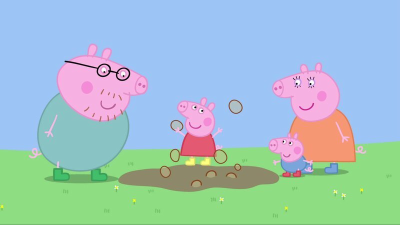 L-R: Daddy Pig, Peppa Pig, George Pig, Mummy Pig – Bild: Paramount