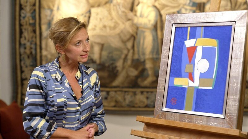 Barbara Freisitzer bewertet ein Bild von Francoises Gilot. – Bild: ORF/​Clever Contents