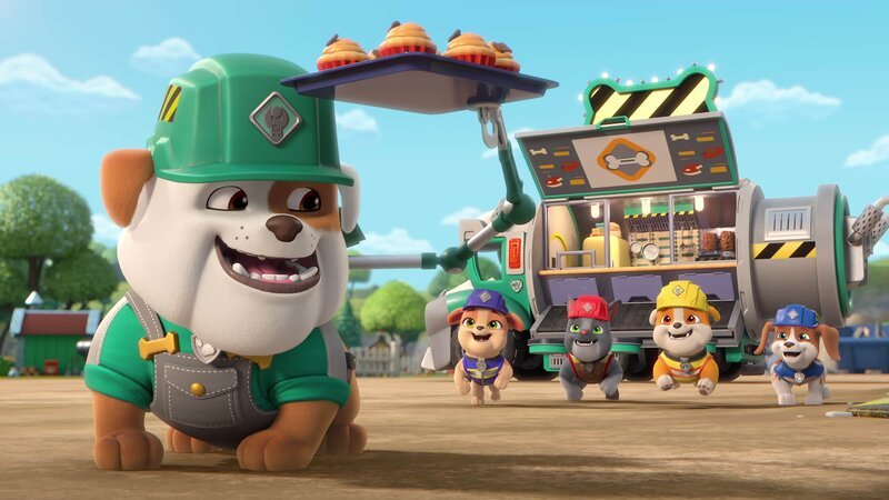 v.li.: Grandpa Gravel, Mix, Charger, Rubble, Wheeler – Bild: Paramount v.li.: Grandpa Gravel, Mix, Charger, Rubble, Wheeler – Bild: Paramount