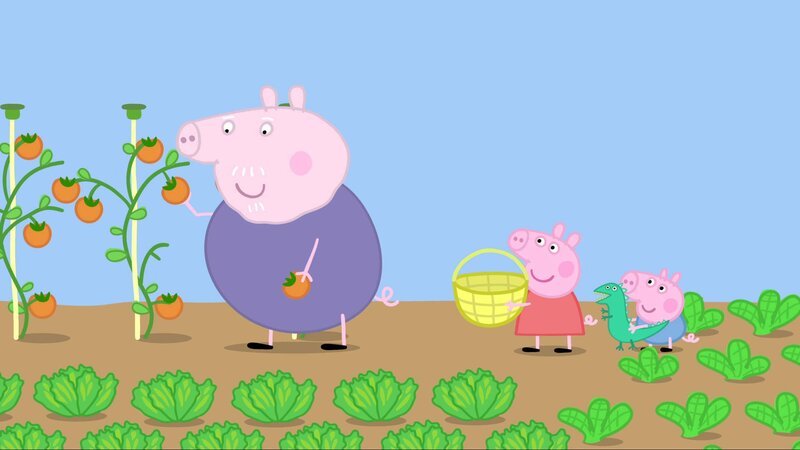 v.li.: Grandpa Pig, Peppa Pig, George Pig – Bild: Paramount