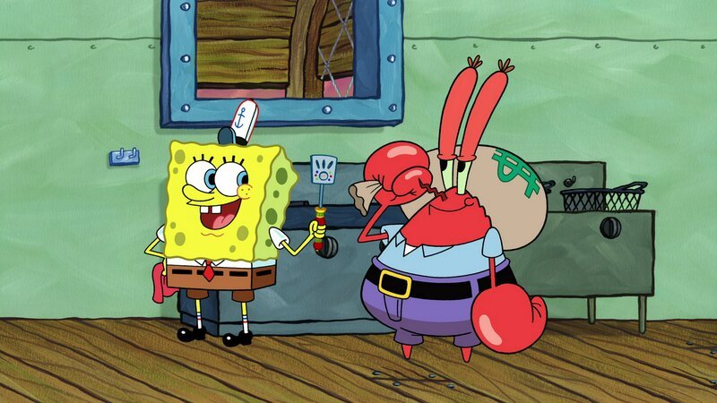 L-R: SpongeBob, Majestic Sizzlemaster, Mr. Krabs – Bild: ViacomCBS