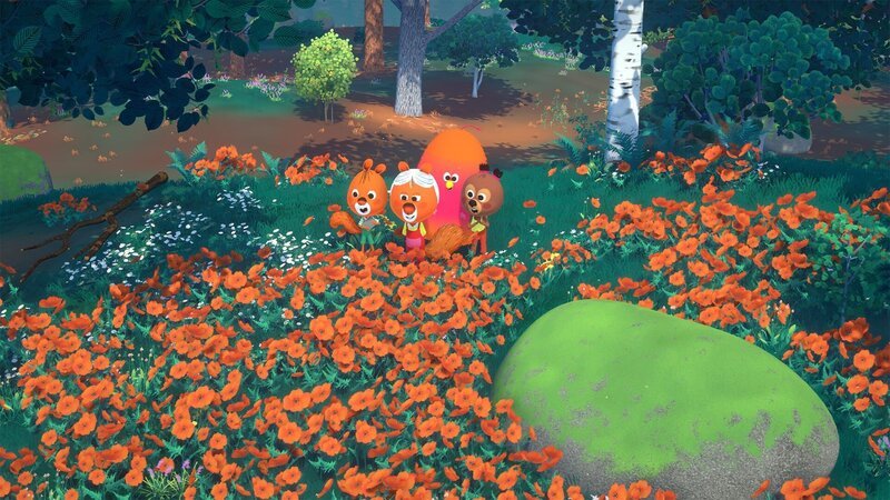 Mima mit Edmund, Luzie und Dingsda in einem Meer aus Blumen – Bild: hr/​MIAM! Animation