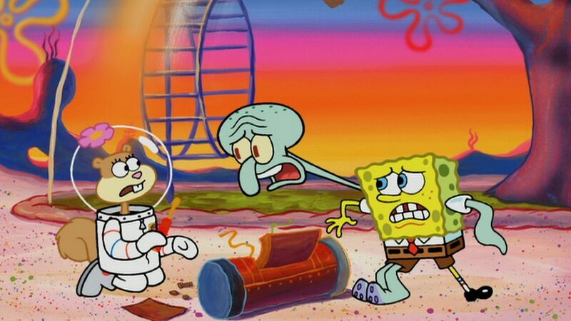 L-R: Sandy, Squidward, SpongeBob. – Bild: ViacomCBS