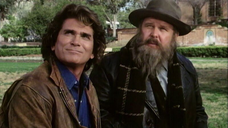 Spaete Einsicht, Jonathan Smith (Michael Landon) und Willy Winkfinger (Ned Beatty) – Bild: Bibel TV