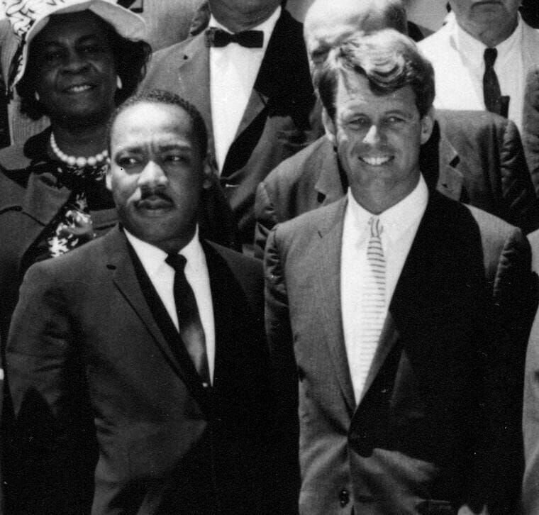 Martin Luther King und Robert F. Kennedy. – Bild: RTL /​ Library of Congress /​ Die Attentate – 1968