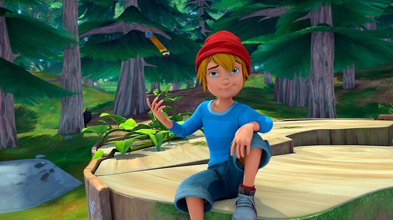 Nils ist ein Meister im Umgang mit seinem Propeller. – Bild: BR/​Studio 100 Animation/​Studio 100 NV