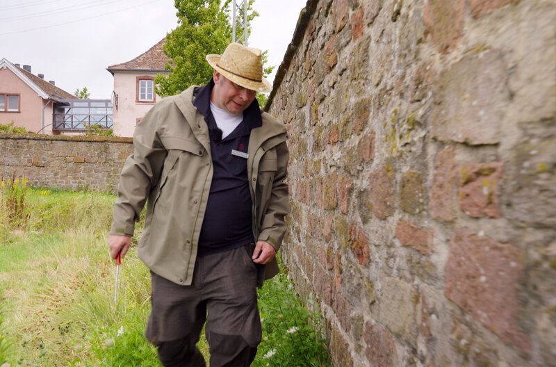 Im Rheinland-Pfälzischen Edenkoben versucht Bernhard Bäcker die Ausbreitung der invasiven Ameisenart „Tapinoma magnum“ zu verhindern. – Bild: SWR/​Jörn Michaely