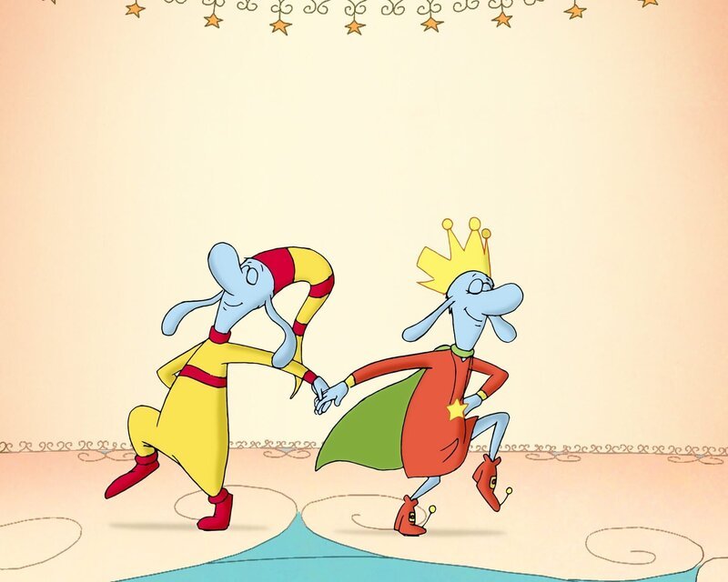 Durch Altairs (Mi.) Hilfe versöhnen sich König und Königin wieder. – Bild: BR/​BAF