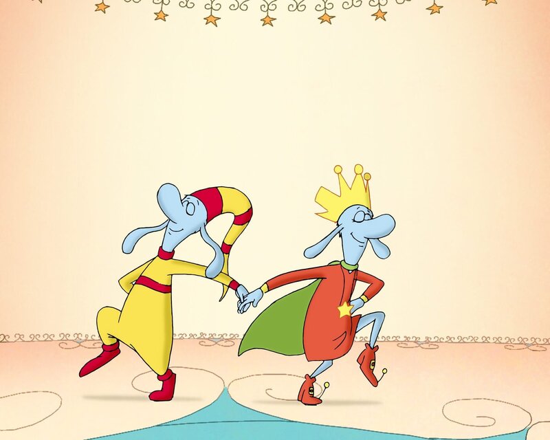 Durch Altairs (Mi.) Hilfe versöhnen sich König und Königin wieder. – Bild: BR/​BAF