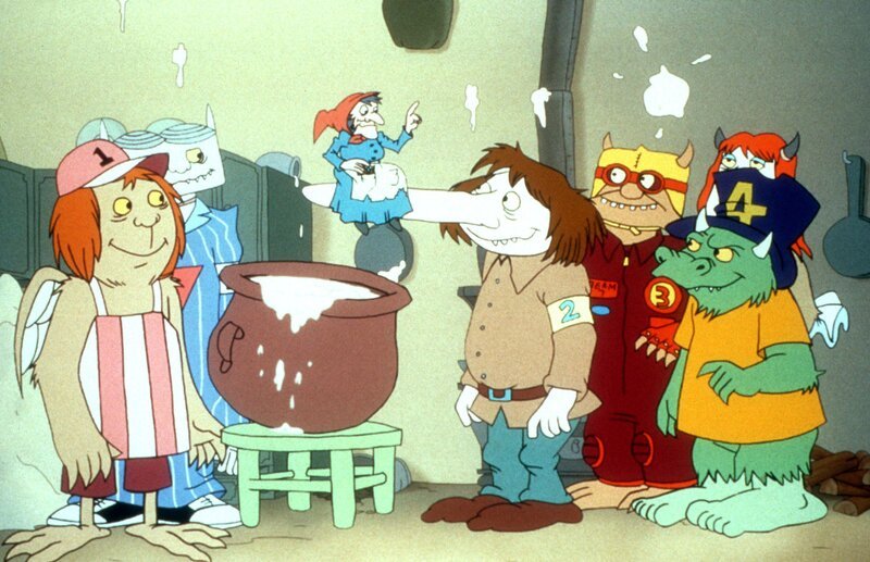 Die sieben Monster sollen Teamarbeit lernen. – Bild: Fix und Foxi