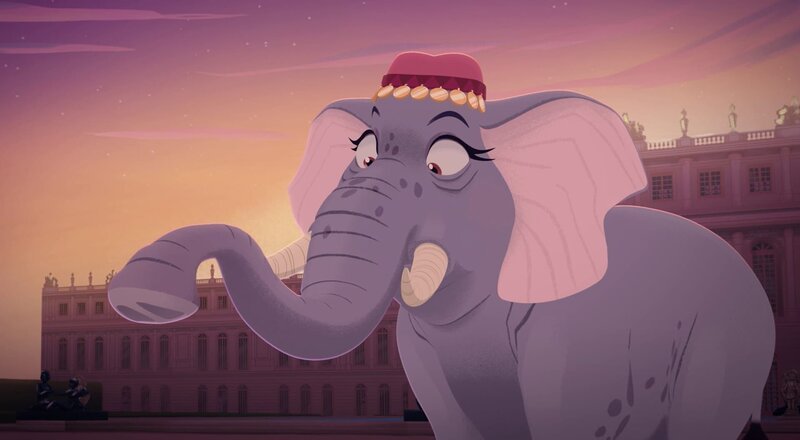 Madame Rosa feiert ihren 100. Geburtstag; Belfort und Lupin helfen der Elefantendame, die Party zu retten. – Bild: SWR/​Ellipse Anime Productions/​Belvision/​Dargaud Media/​RTBF