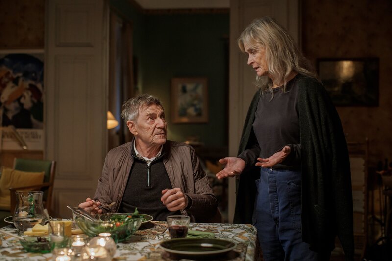 David (Jesper Christensen) findet Marianne (Lena Endre) in ihrem Sommerhaus. Dort machen sie einander Geständnisse und räumen mit ihrer Vergangenheit auf. – Bild: Johan Paulin /​ SVT