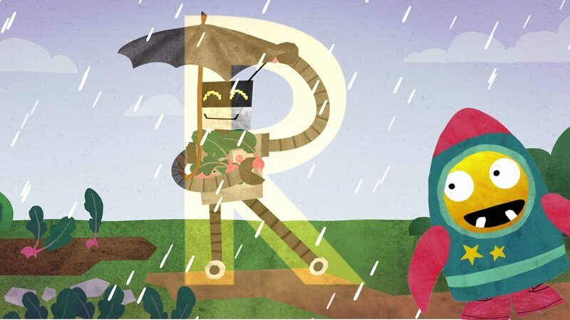 Im Garten von Nitsos Oma gibt es einen Roboter. – Bild: KiKA/​Filmakademie Baden-Württemberg GmbH/​Eagle Eye