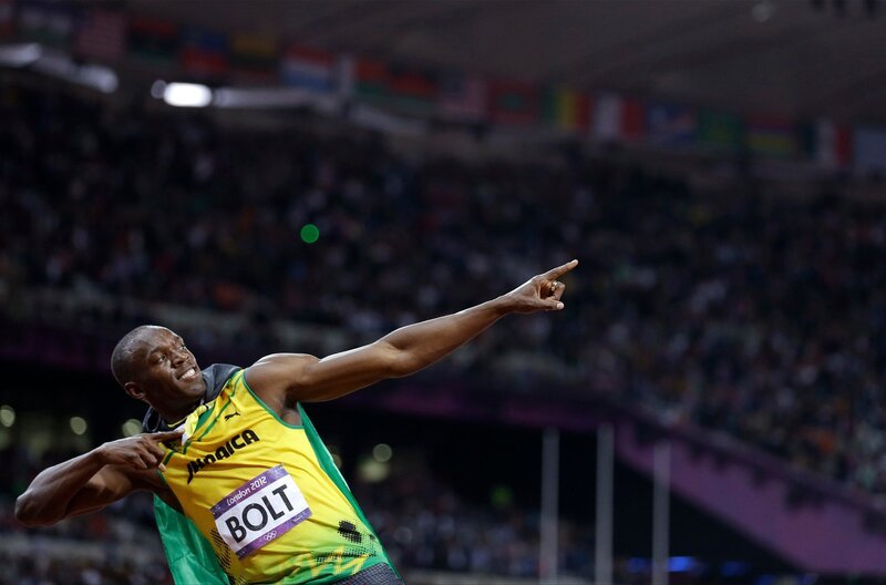 Olympische Sommerspiele, 2012: Porträt des jamaikanischen Sprinters Usain Bolt im Londoner Olympiastadion – Bild: SWR/Anja Niedringhaus/AP Olympische Sommerspiele, 2012: Porträt des jamaikanischen Sprinters Usain Bolt im Londoner Olympiastadion – Bild: SWR/Anja Niedringhaus/AP