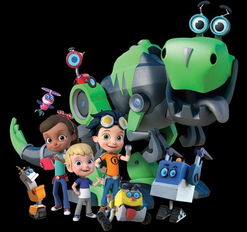 Up: Whirly, Ray, Botasaur. Down: Crush, Ruby, Liam McCloud, Rusty, Bytes, Jack. – Bild: Nickelodeon
