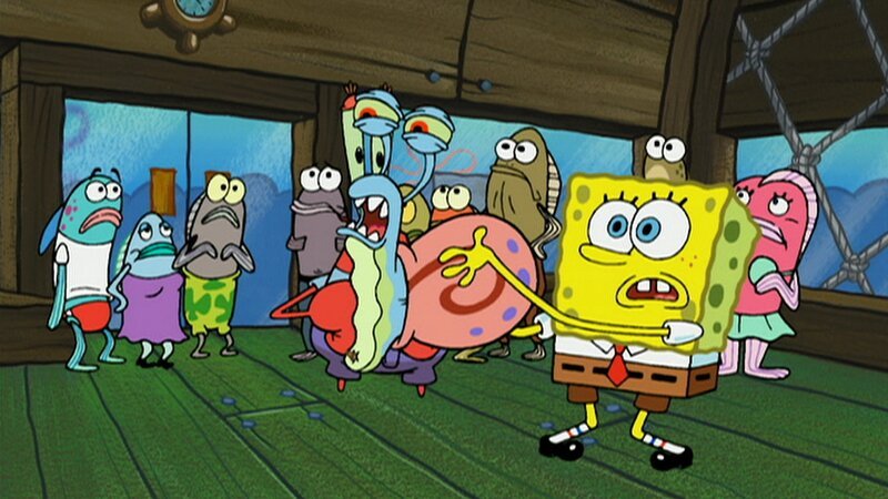Vorne, l-r: Gary, SpongeBob – Bild: ViacomCBS