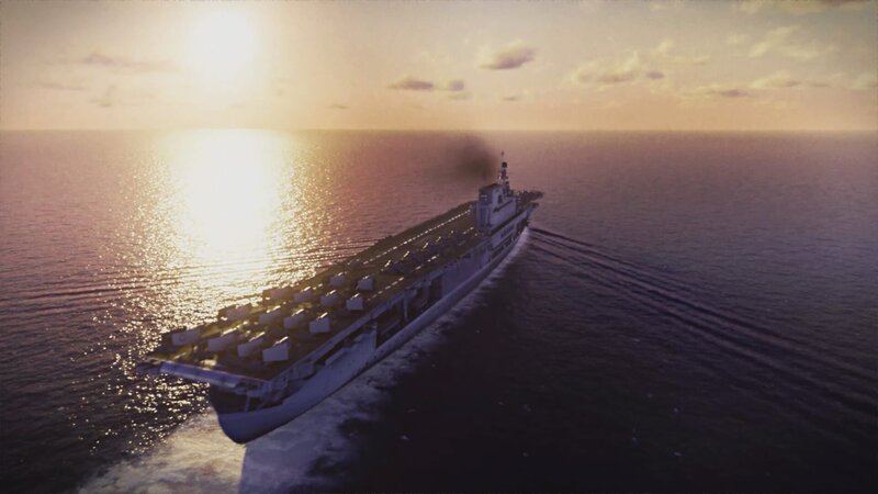 Das Petrel-Team sucht nach dem amerikanischen Flugzeugträger USS Hornet. Von seinem Deck aus wurde der Doolittle-Raid gestartet, um Pearl Harbor zu rächen. Doch sechs Monate später findet das Schiff ein jähes Ende, als die Hornet in ein Hornissennest japanischer Schiffe segelt. – Bild: National Geographic