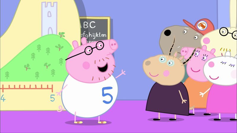 Vorne, l-r: Daddy Pig, Madame Gazelle, Mummy Pig, Mummy Sheep – Bild: Paramount