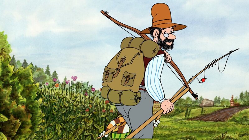 Pettersson hat eine Pfeil-und-Bogen-Angel erfunden. – Bild: ZDF